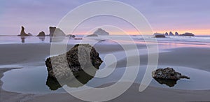 Bandon Beach at twilight