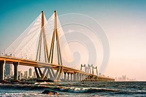 Bandra Worli Sea Link, Mumbai in the evening