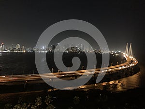 Bandra Worli Sea Link, Mumbai Night Scene