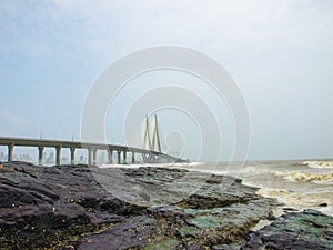 The Bandra-Worli Sea Link, officially called Rajiv Gandhi