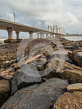 Bandra-Worli Sea Link View From Worli Koliwada Jetty In Mumbai