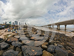 Bandra-Worli Sea Link View From Worli Koliwada Jetty In Mumbai