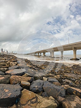 Bandra-Worli Sea Link View From Worli Koliwada Jetty In Mumbai