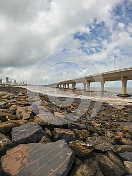 Bandra-Worli Sea Link View From Worli Koliwada Jetty In Mumbai