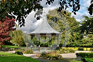 Bandstand in gardens, Grange-Over-Sands, Cumbria