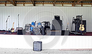 Bandstand with instruments