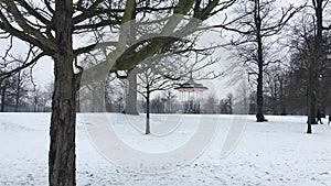 Bandstand Kensington Gardens in the snow