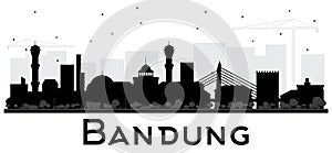 Bandung Indonesia City Skyline Silhouette with Black Buildings I