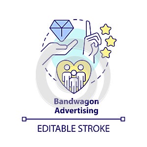 Bandwagon advertising concept icon