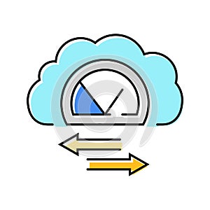 bandwidth cloud computing color icon vector illustration