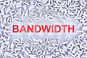 BANDWIDTH concept scattered binary code 3D