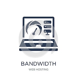 Bandwidth icon. Trendy flat vector Bandwidth icon on white background from web hosting collection