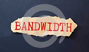bandwidth - internet concept - isolated text in vintage wood letterpress type, stained by color inks