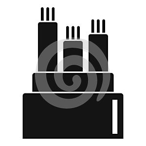 Bandwidth optical fiber icon, simple style