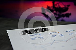 Bandwidth on wooden blocks. Internet Online Connection Broadbabd Technology Concept