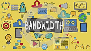 Bandwidth, Yellow Illustration Graphic Technology Concept