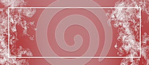 Baner image with smoke on the light red background