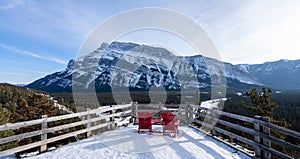 Banff National Park beautiful landscape. Hoodoos Viewpoint, Canadian Rockies.