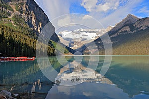 Banff National Park, Canadian Rocky Mountains Reflection in Lake Louise, Alberta, Canada