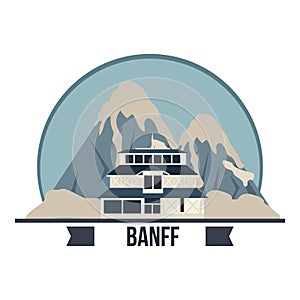 A banff springs hotel illustration.. Vector illustration decorative design