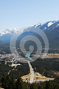 Banff town and bow valley photo