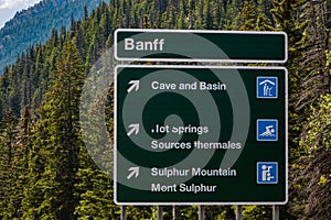 Banff Town Information road signs