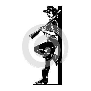 Bang-Bang cowgirl, Girl, Wild West , Cricut Silhouette svg, Vector Clip Art, Cut Ready Files photo
