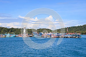 Bang Bao Port important pier to destination going hub in Koh Chang Island trat province eastern of Thailand photo