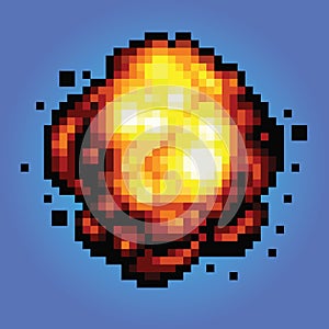 Bang explosion pixel art game style illustration