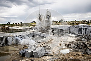 bang for the extracion granite quarry opencast