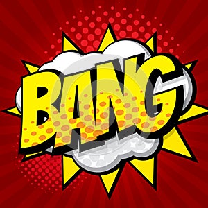 Bang pop art, comic book background photo