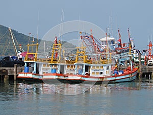 Bang Saray boats near Pattaya Thailand