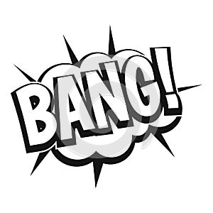 Bang, speech bubble explosion icon, simple style