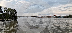 Bang Tabun Road Bridge Over the River in Thailand