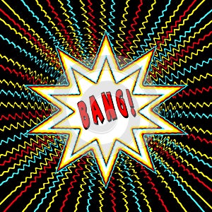 BANG in text area in Star-burst graphic illustration on Black