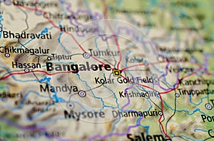 Bangalore or Bengaluru on map