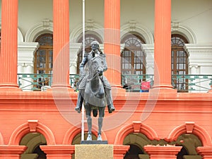 Bangalore, Karnataka, India - September 5, 2009 Statue of Mark Cubbon at Attara Kacheri, Karnataka High Court