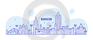 Bangalore skyline Karnataka India city vector line photo