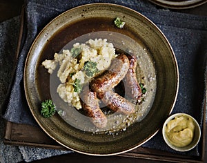 Bangers and mash food photography recipe idea