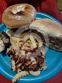 The Banging Stuffed Bagel Burger