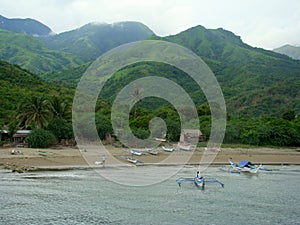 Bangkas, a traditional type of outrigger boats used by Filipino artisanal fishermen