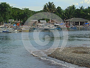 Bangkas, a traditional type of outrigger boats used by Filipino artisanal fishermen