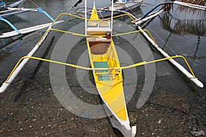 Bangkas, a traditional type of outrigger boats used by Filipino artisanal fishermen