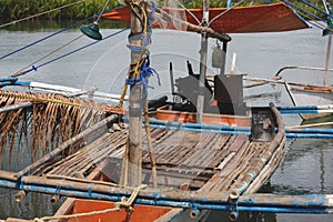 Bangkas, a traditional type of outrigger boats used by Filipino artisanal fishermen