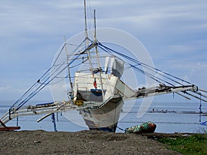 Bangkas, a traditional type of outrigger boats used by Filipino artisanal fishermen