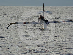 Bangkas, a traditional type of outrigger boats used by Filipino artisanal fishermen