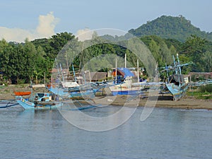 Bangkas, a traditional type of outrigger boats used by Filipino artisanal fishermen