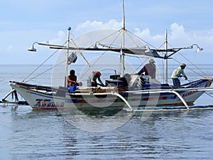 Bangkas, a traditional type of outrigger boats used by Filipino artisanal fishermen