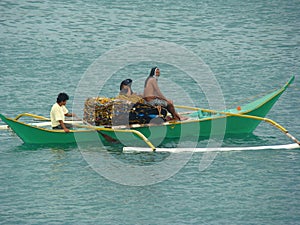 Bangkas, a traditional type of outrigger boats used by Filipino artisanal fishermen
