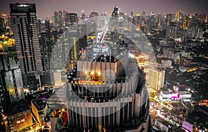 Bangkok Aerial view, above Sukhumvit and Thonglor district in Thailand